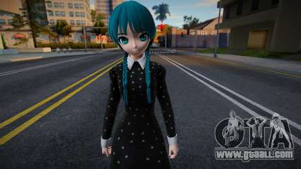 Hatsune Miku Wednesday Addams Cosplay v2 for GTA San Andreas