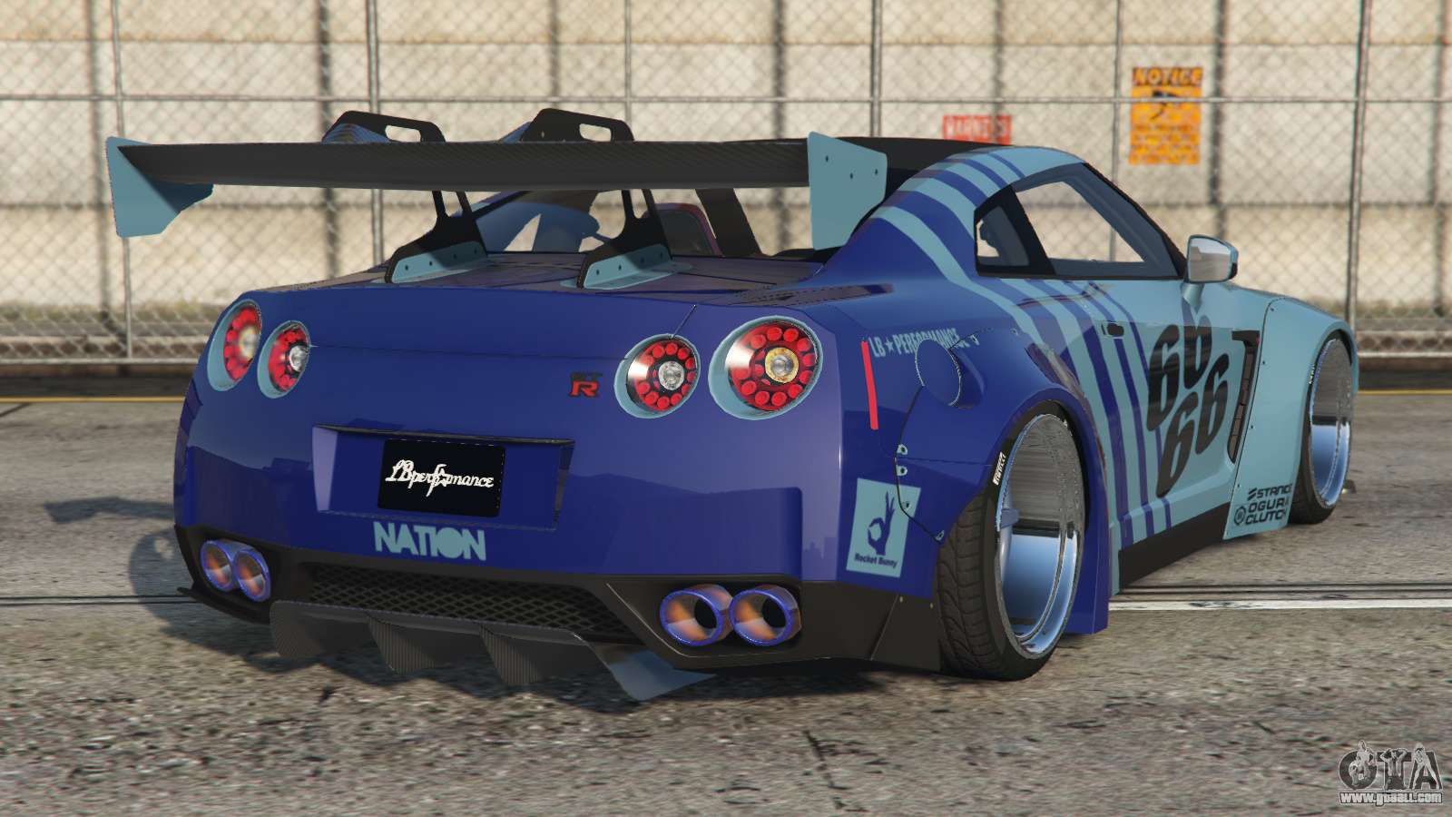 Nissan GT-R Liberty Walk Fountain Blue [Add-On] for GTA 5